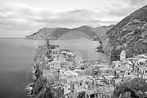 View of Vernazza. One of five famous colorful villages of Cinque Terre National Park