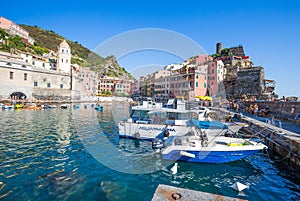 Vernazza, 5 Terre, La Spezia province, Ligurian coast, Italy.