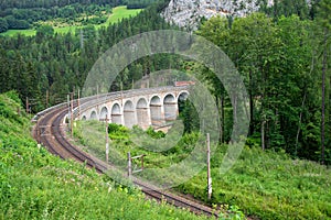 View of a viaduct of the Semmering Railway