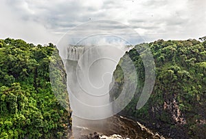 View of the Victoria Falls in Zambia