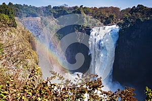 View of the Victoria Falls in Zimbabwe, Africa