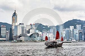 View of Victoria Harbour in Hong Kong.