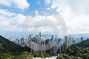 View from Victoria Peak of the Hong Kong city skyline