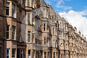 View of Victorian tenement housing in the West End of Edinburgh