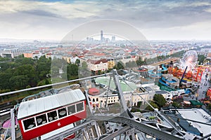 View from the Vienna Ferris Wheel - a symbol of Vienna, Austria