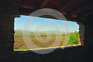 View within a view of mountain landscape