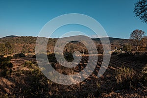 View from a viewpoint and the landscape of the town of Amealco, Queretaro, Mexico in the morning