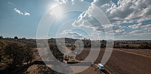 View from a viewpoint and the landscape of the town of Amealco, Queretaro, Mexico in the morning 2