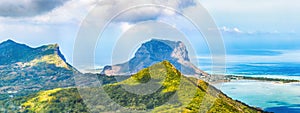 View from the viewpoint. Mauritius. Panorama landscape