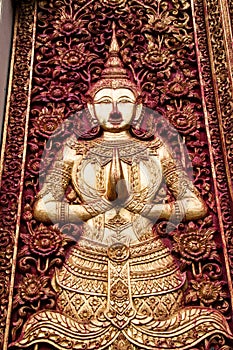 View of a Viharn and Stupa at the historic Buddhist temple of Wa