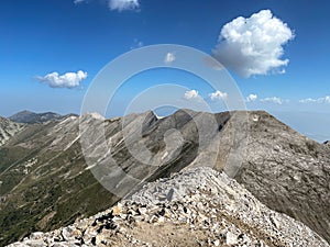 The view from Vihren peak to Kutelo ridge