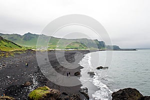 View of the Vik village and the sea, Iceland