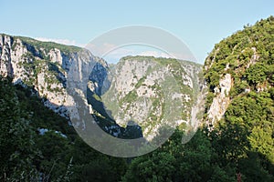 View of Vikos Gorge from Monastery of Agia Paraskevi Monodendri