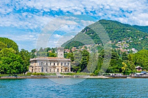 View of Villa Erba at lake Como in Italy photo