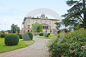 View of Villa Medici in Poggio a Caiano in Tuscany, Italy. photo