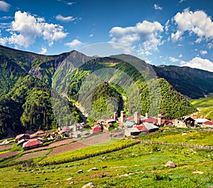 View of the village Adishi. Georgia, Svaneti