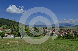 View from village Belchin to Vitosha mountain