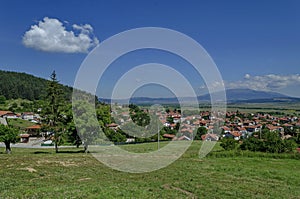 View from village Belchin to Vitosha mountain photo