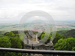 View of the village of Dambach-la-Ville from the castle of Bernstein in the Bas-Rhin