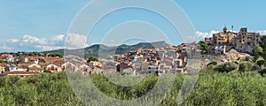View of the village of El Pinel de Brai, Tarragona, Catalonia, Spain