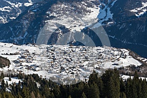 View on the village Fiss in the ski resort Serfaus Fiss Ladis in