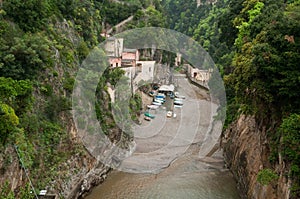 View of the village of Furore in the Amalfi Coast photo