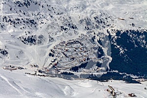 View of the village Meribel