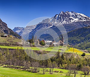 View of the village of Saint-Paul-sur-Ubaye. photo