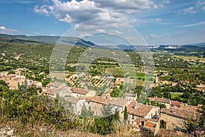 View of the village of Saint-Saturnin-les-Apt