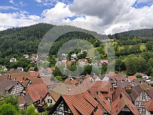 View of the village of Schiltach from the top of the hill.