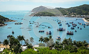 View of the Vinh Hy Bay in Khanh Hoa province, Vietnam