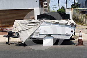 A view of a vintage classic car van in the street