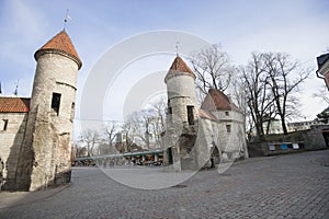 View of Viru Gates, Tallinn, Estonia, Europe