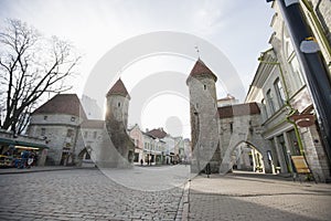 View of Viru Gates, Tallinn, Estonia, Europe