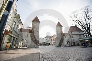 View of Viru Gates, Tallinn, Estonia, Europe