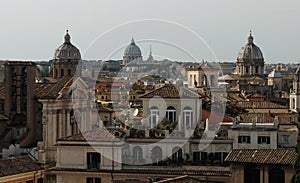 View From Vittorio Emanuele II Monument In Rome Italy On A Wonderful Spring Day