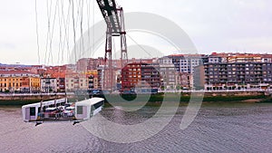 Gondola on Vizcaya Bridge in Bilbao