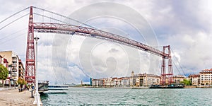 View at the Vizcaya bridge over Nervion river in Portugalete - Spain