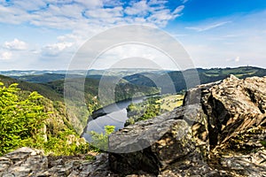 View of Vltava river from Solenice viewpoint, Czech Republic.