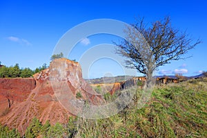 View of the volcanic crater of Racos in Brasov county