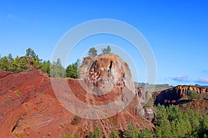 View of the volcanic crater of Racos in Brasov county