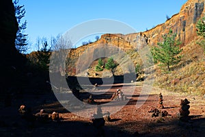 View of the volcanic crater of Racos in Brasov county