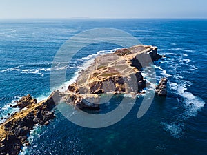 View Of The Volcanic Papoa Peninsula In Peniche Portugal