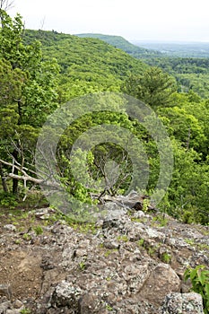 View of a volcanic ridge along the Metacomet Trail, Connecticut.