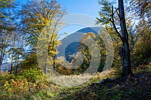 View of a volcanically extinct volcano