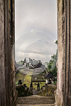 View on the volcano Agung from the Pura Lempuyang temple