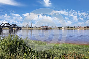 View of the Volga river and the city of Rybinsk