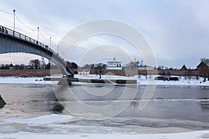 View of Volkhov river and Novgorod Kremlin