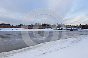 View of Volkhov river and Novgorod Kremlin