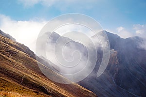 View from Volovec at Tatra mountain peaks